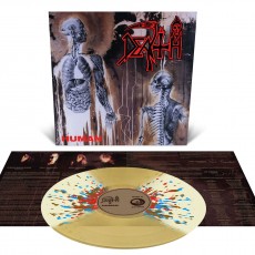 [LP] Death – Human (Translucent Gold w/ Bone White Butterfly Wings and Aqua Blue, Red and Brown Splatter)